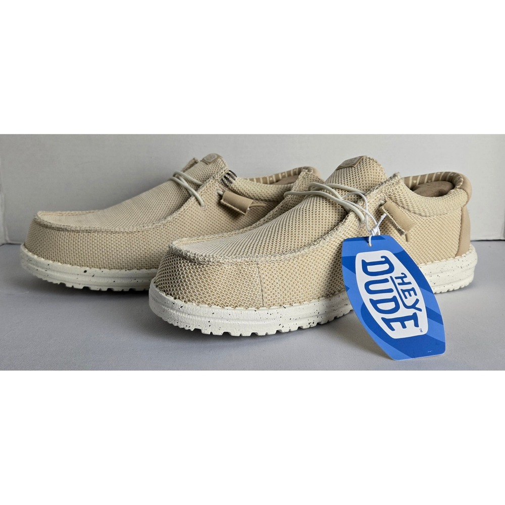 Hey Dude Wally Stretch Mens Irish Cream/Egret Slip On Loafers Shoes Size 11